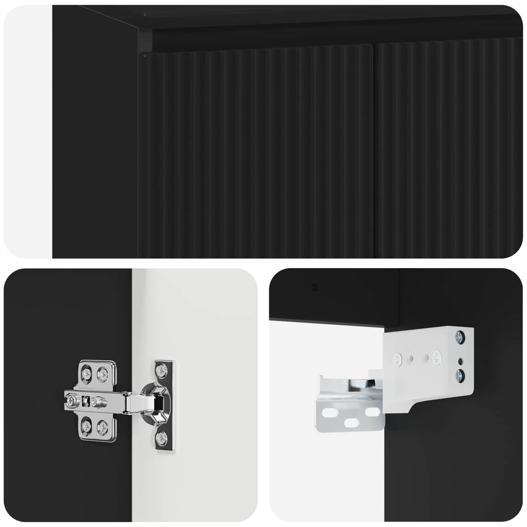 Wandmontierte Waschtisch Schwarz 49,5 x 44,5 x 65 cm