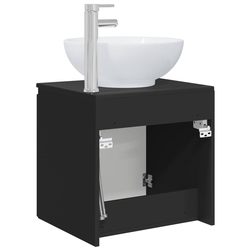 Wandmontierte Waschtisch Schwarz 49,5 x 44,5 x 65 cm