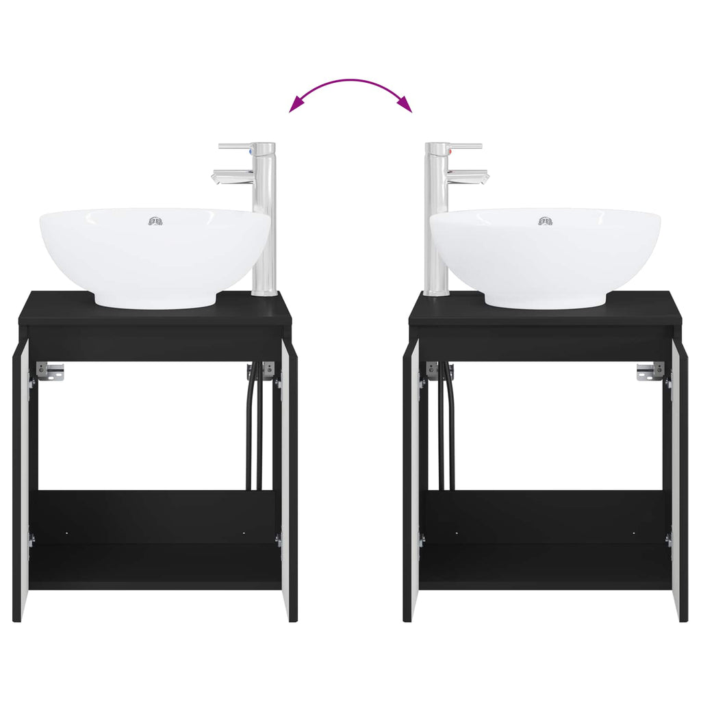Wandmontierte Waschtisch Schwarz 49,5 x 44,5 x 65 cm