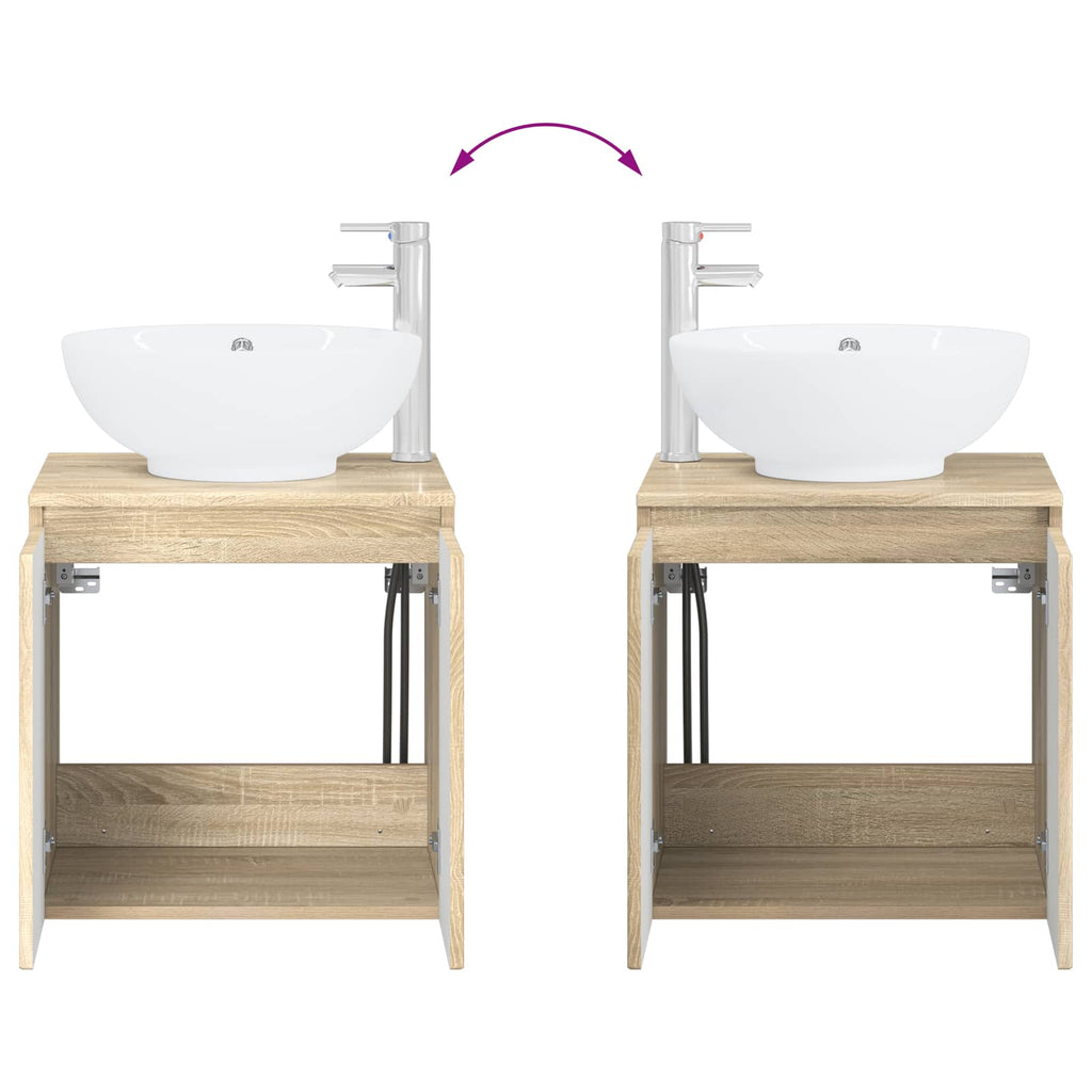 Wandmontierte Waschtisch Sonoma-Eiche 49,5 x 44,5 x 65 cm