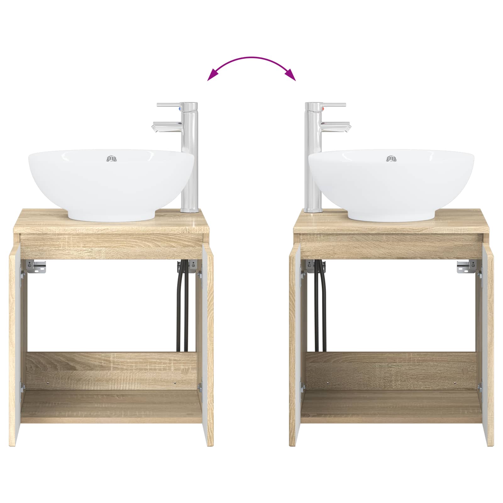 Wandmontierte Waschtisch Sonoma-Eiche 49,5 x 44,5 x 65 cm