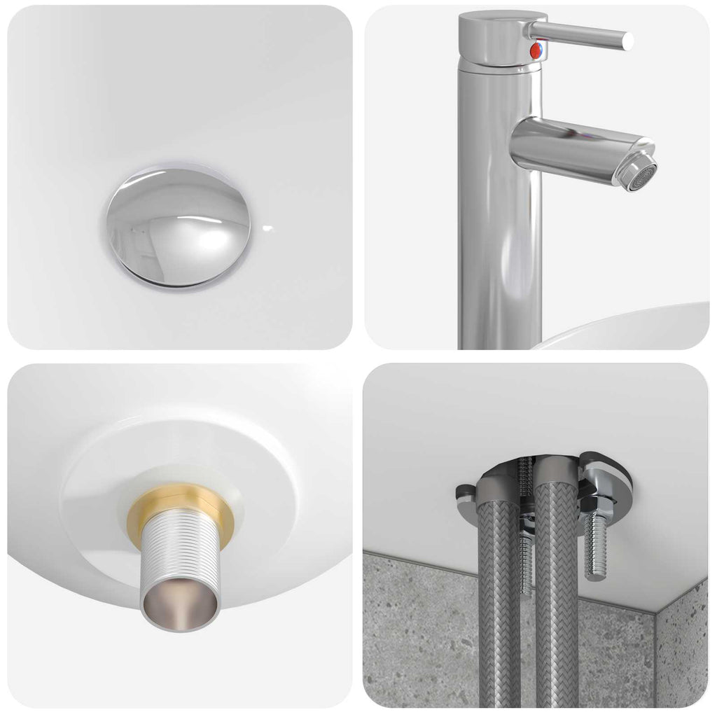 Wandmontierte Waschtisch Betongrau 49,5 x 44,5 x 65 cm