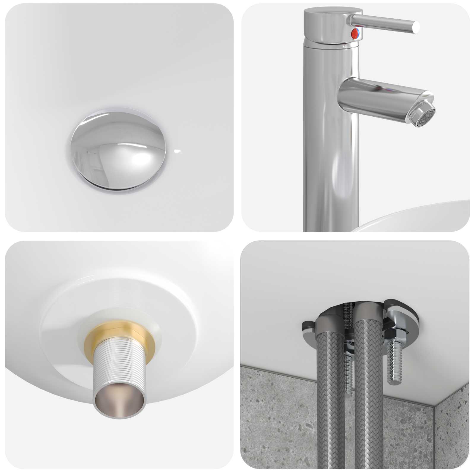 Wandmontierte Waschtisch Betongrau 49,5 x 44,5 x 65 cm