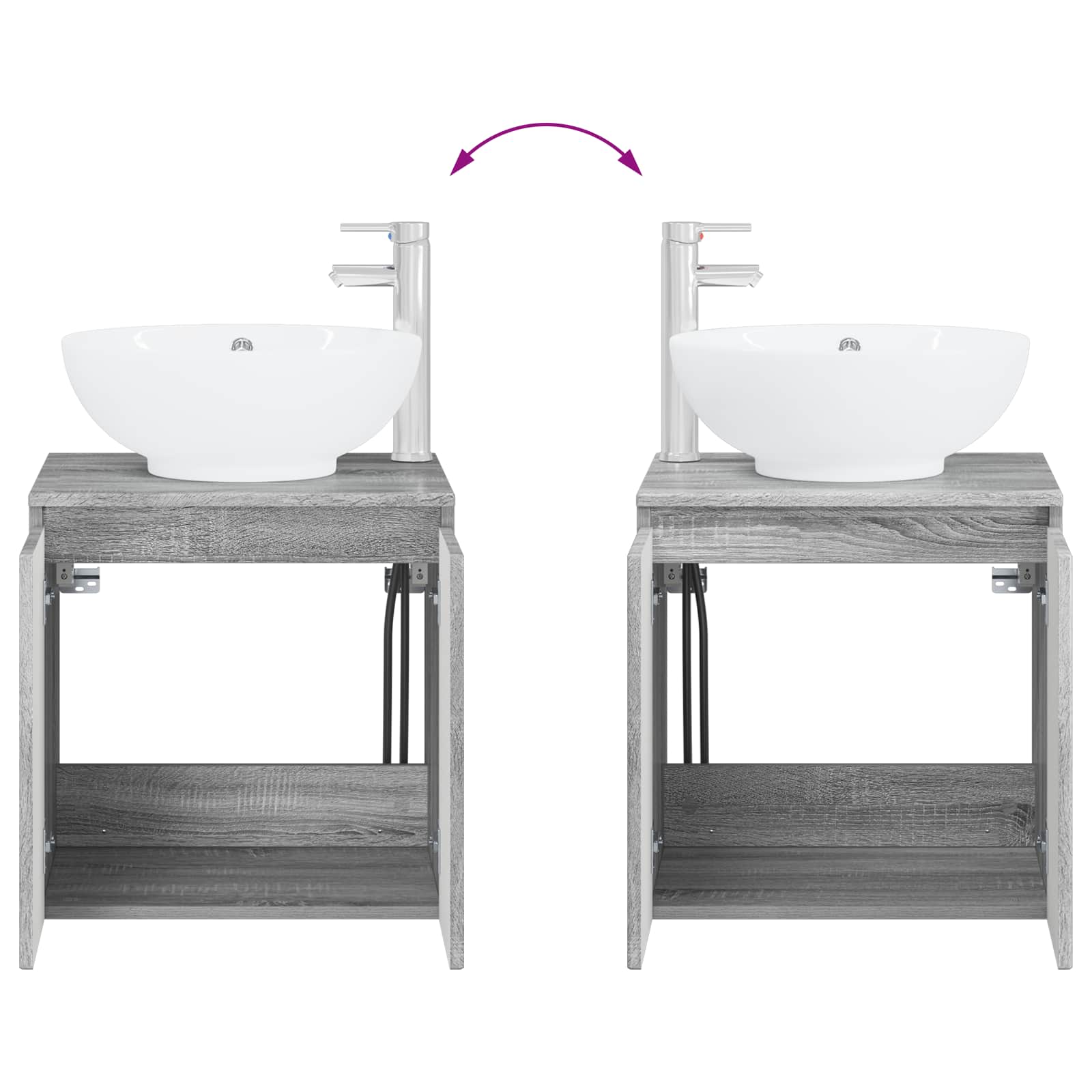 Wandmontierte Waschtisch Grau Sonoma 49,5 x 44,5 x 65 cm