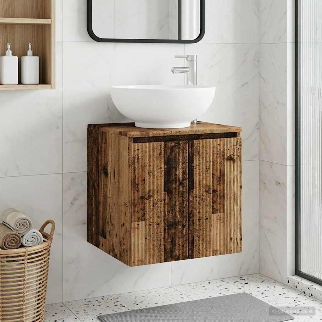 Wandmontierte Waschtisch Altholz 49,5 x 44,5 x 65 cm