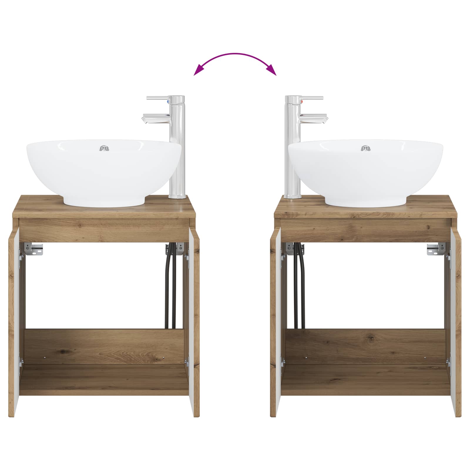 Wandmontierte Waschtisch Artisan-Eiche 49,5 x 44,5 x 65 cm