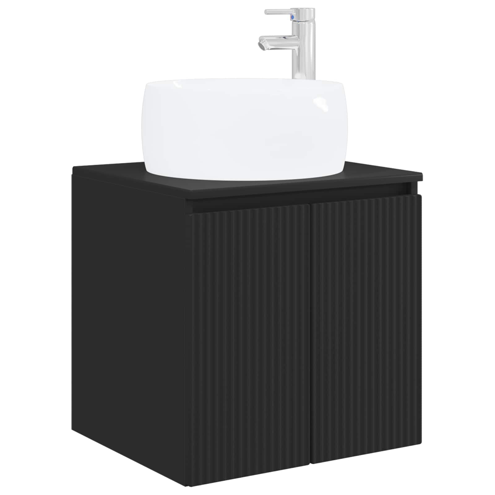 Wandmontierte Waschtisch Schwarz 49,5 x 44,5 x 66 cm