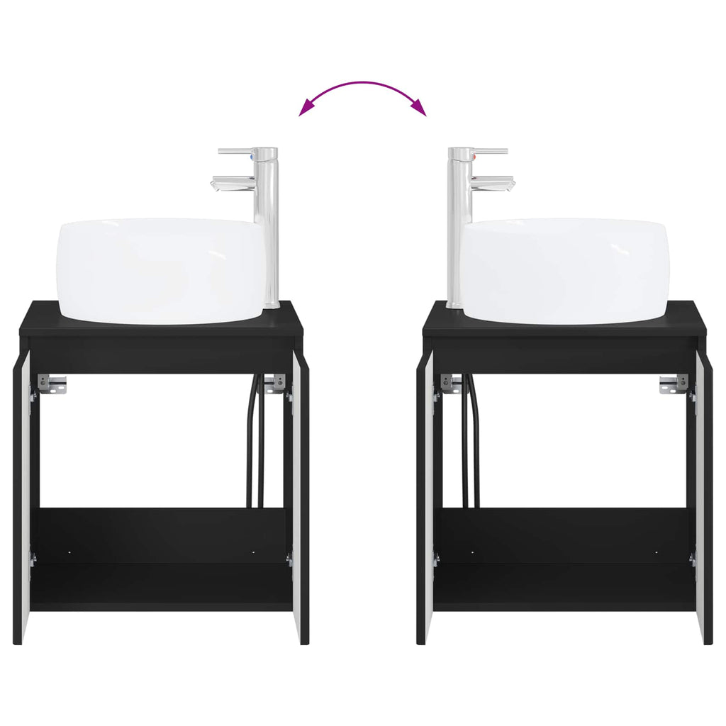 Wandmontierte Waschtisch Schwarz 49,5 x 44,5 x 66 cm