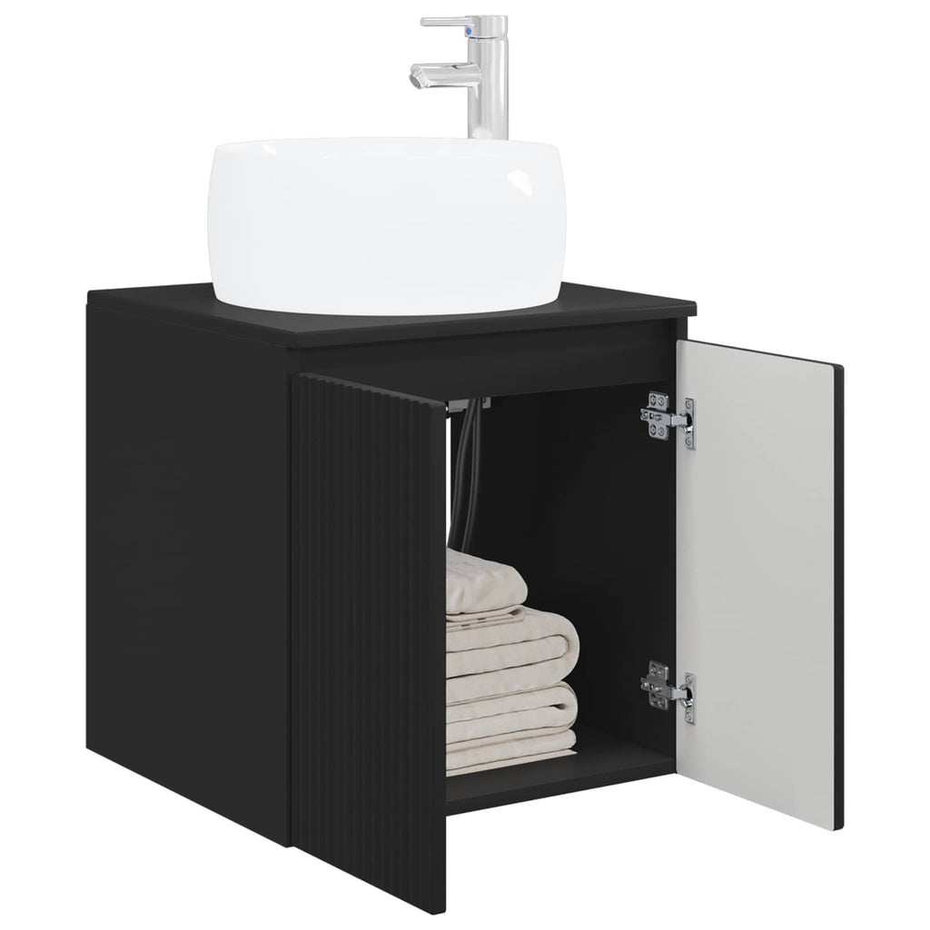 Wandmontierte Waschtisch Schwarz 49,5 x 44,5 x 66 cm