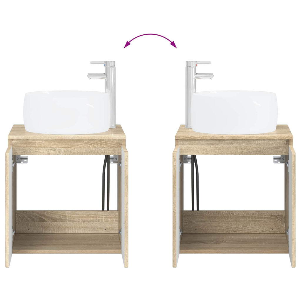 Wandmontierte Waschtisch Sonoma-Eiche 49,5 x 44,5 x 66 cm
