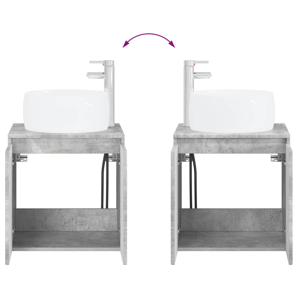 Wandmontierte Waschtisch Betongrau 49,5 x 44,5 x 66 cm