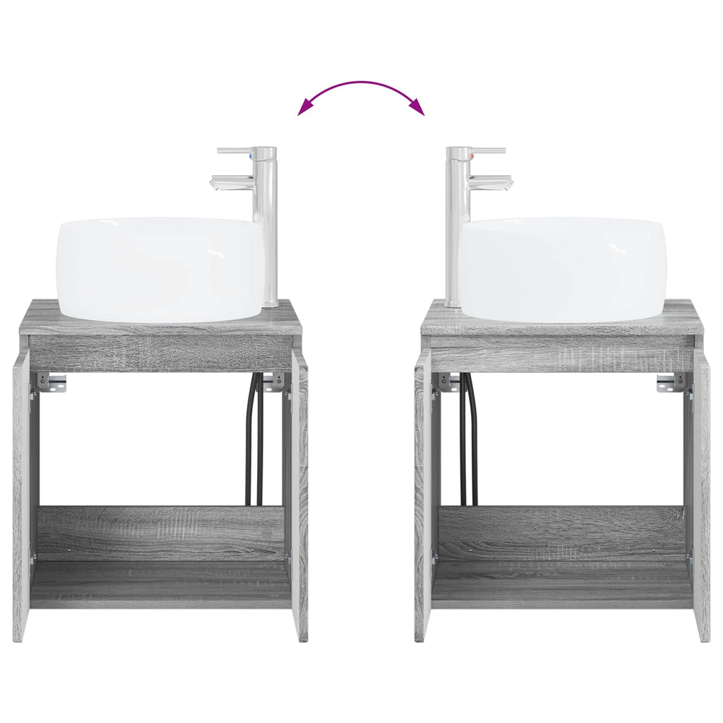 Wandmontierte Waschtisch Grau Sonoma 49,5 x 44,5 x 66 cm