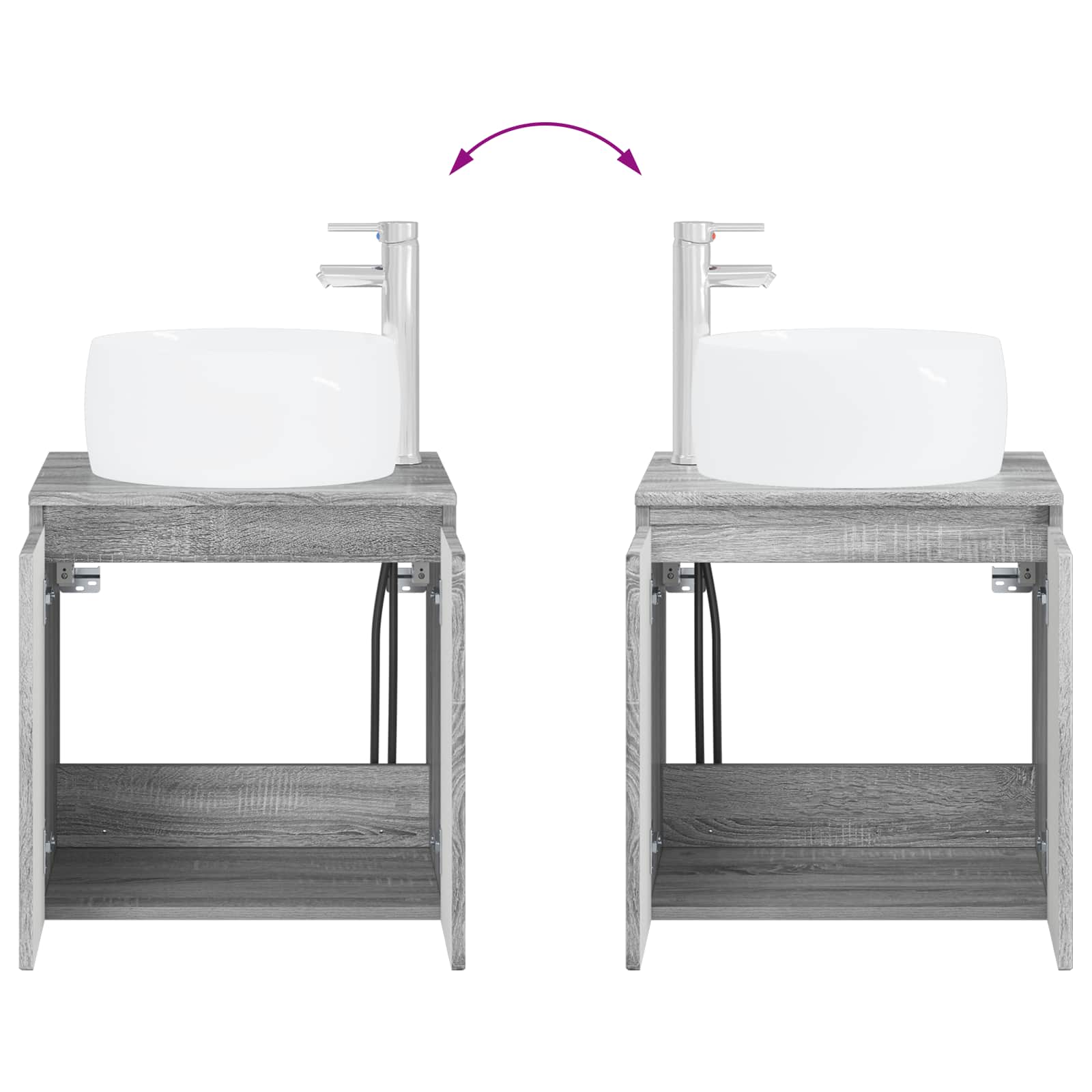 Wandmontierte Waschtisch Grau Sonoma 49,5 x 44,5 x 66 cm