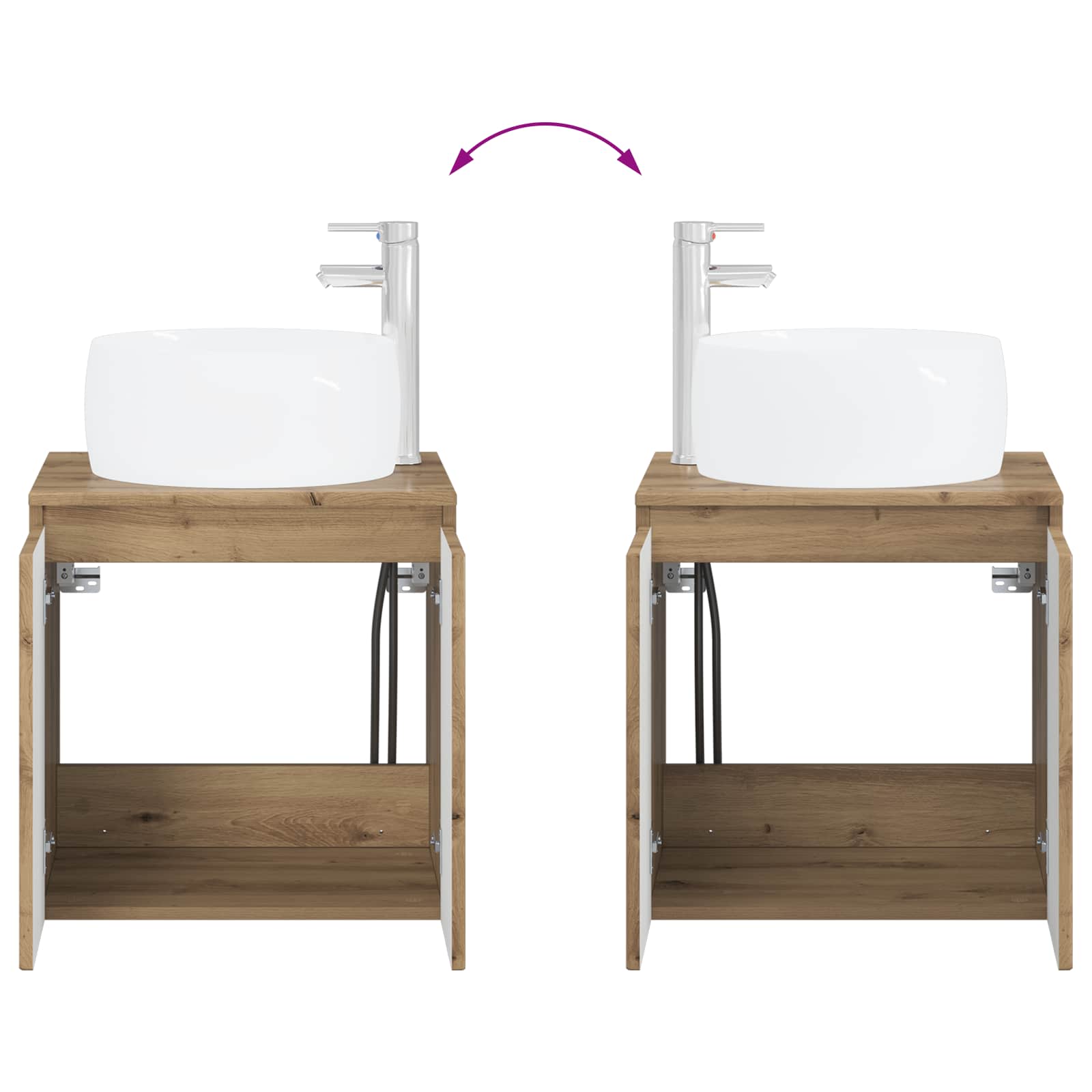 Wandmontierte Waschtisch Artisan-Eiche 49,5 x 44,5 x 66 cm
