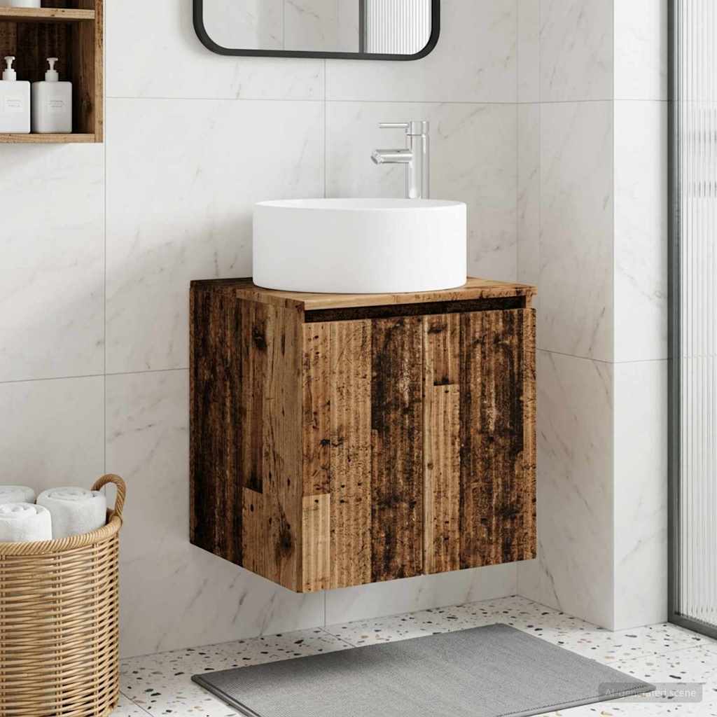 Wandmontierte Waschbecken-Vanität Altholz 49,5 x 44,5 x 65,5 cm