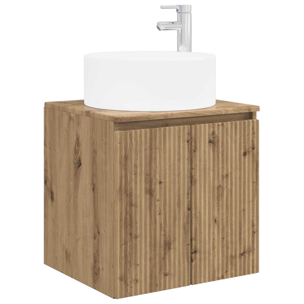 Wandmontierte Waschbecken-Vanität Artisan-Eiche