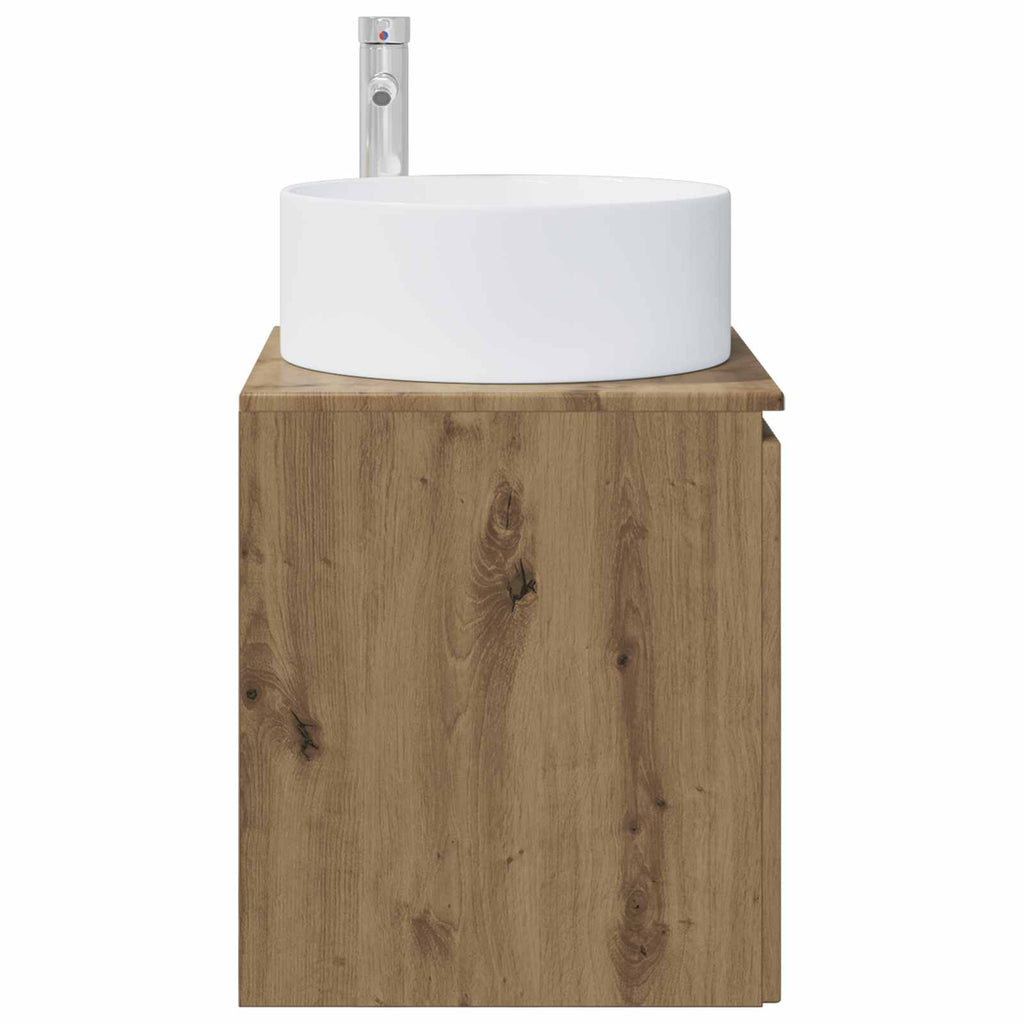 Wandmontierte Waschbecken-Vanität Artisan-Eiche
