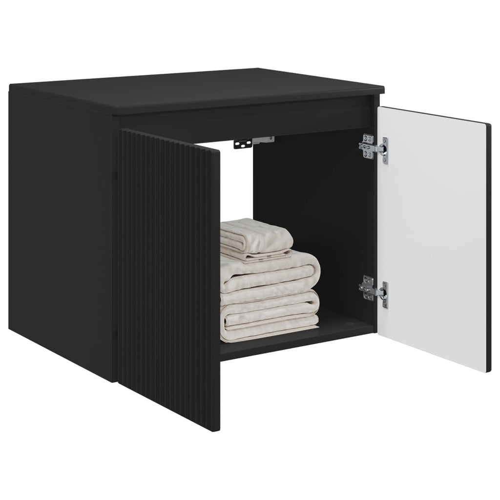 Wandmontierter Badezimmerschrank Schwarz 62,5 x 44,5 x 50 cm