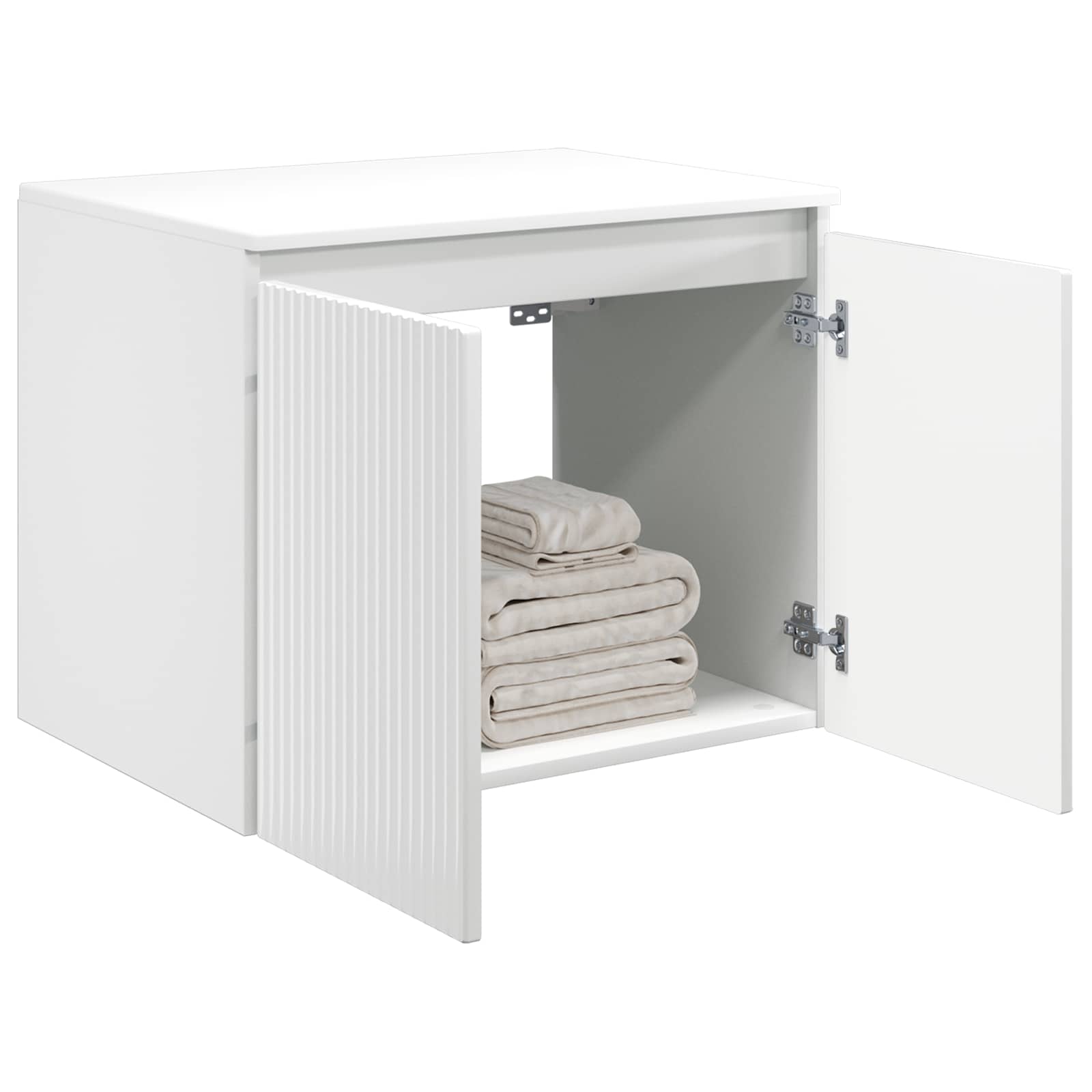Wandmontierter Badezimmerschrank Hochglanz Weiß