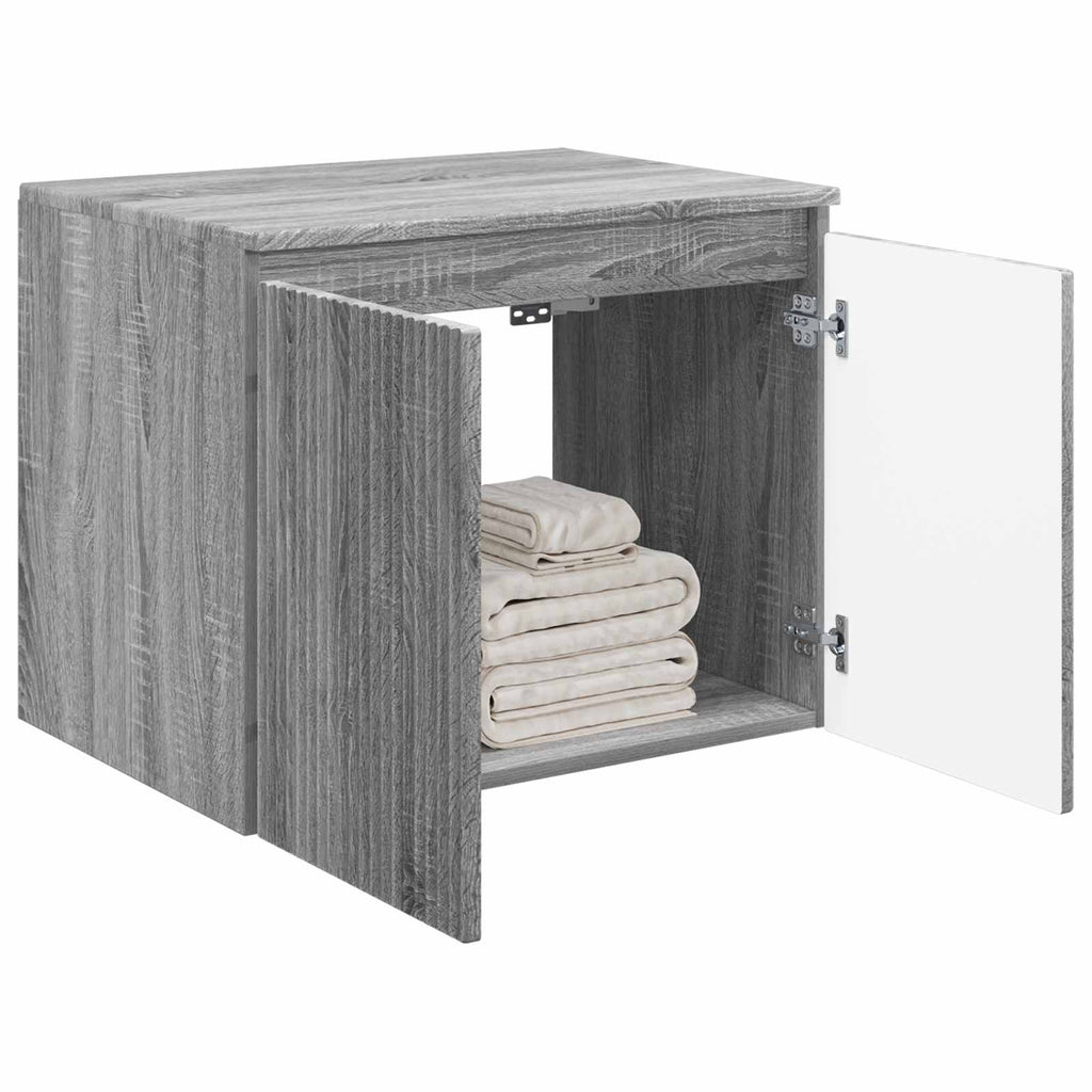 Wandmontierter Badezimmerschrank Grau Sonoma