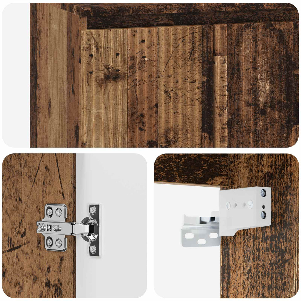 Wandmontierter Badezimmerschrank Altholz 62,5 x 44,5 x 50 cm