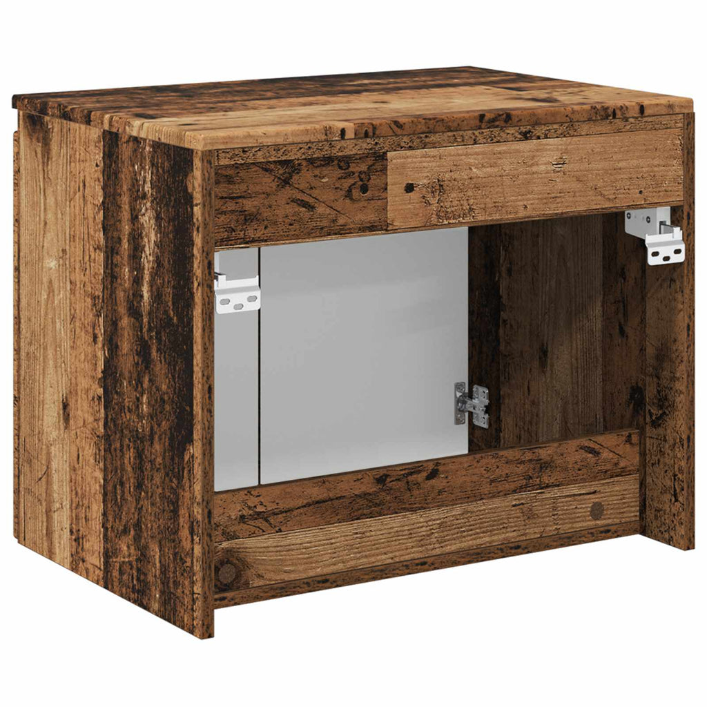 Wandmontierter Badezimmerschrank Altholz 62,5 x 44,5 x 50 cm