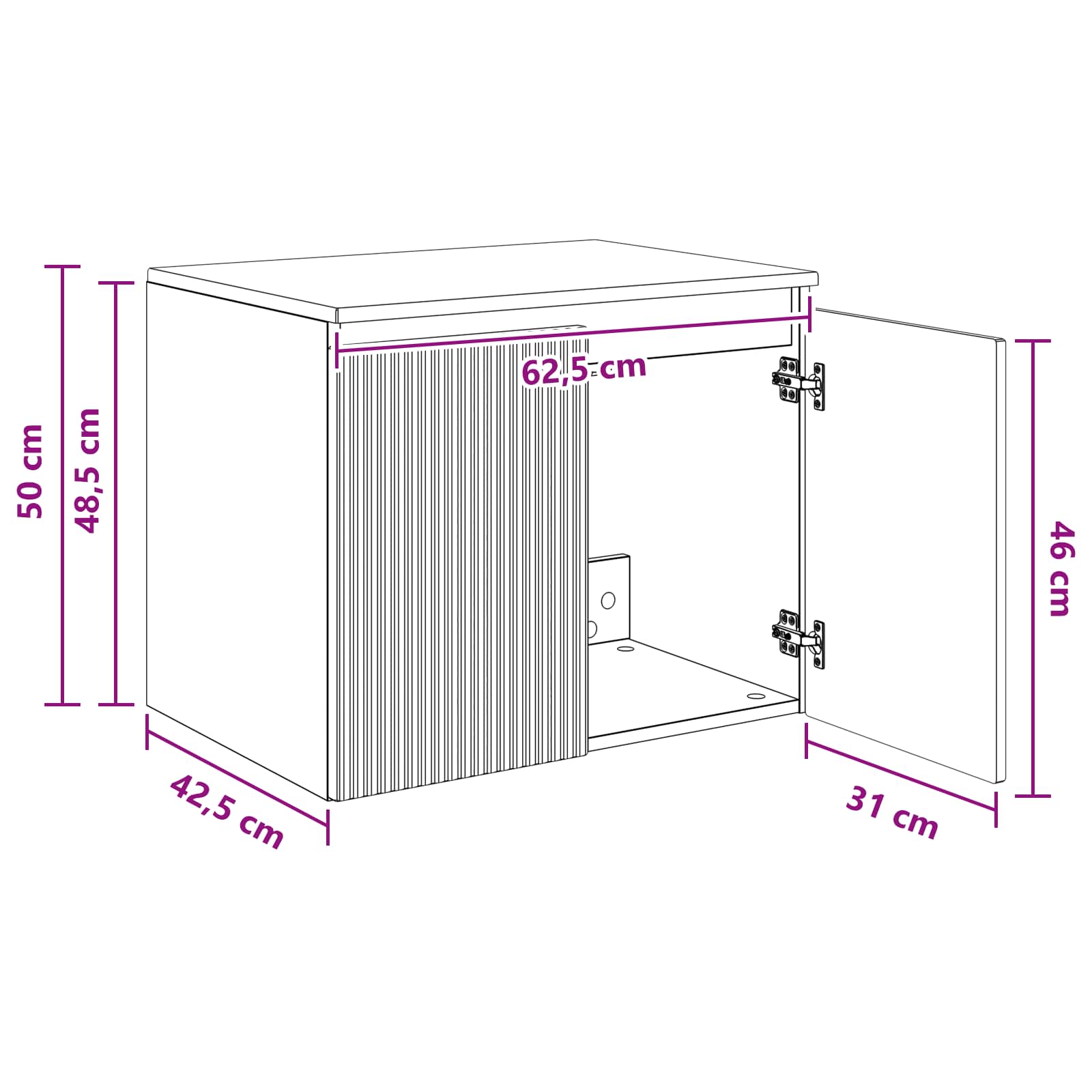 Wandmontierter Badezimmerschrank Artisan-Eiche