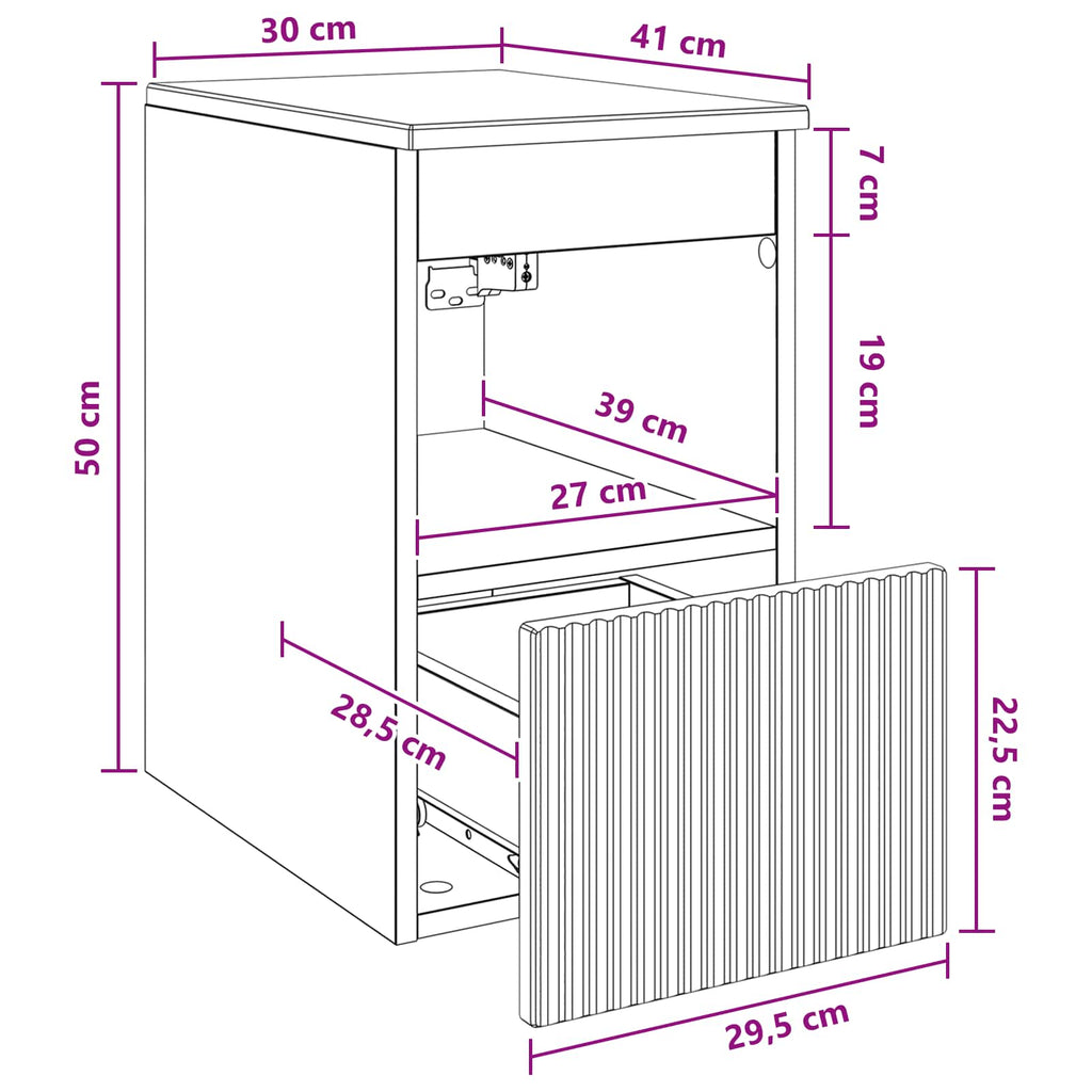 Badezimmerschrank Grau Sonoma 30 x 41 x 50 cm Holzwerkstoff