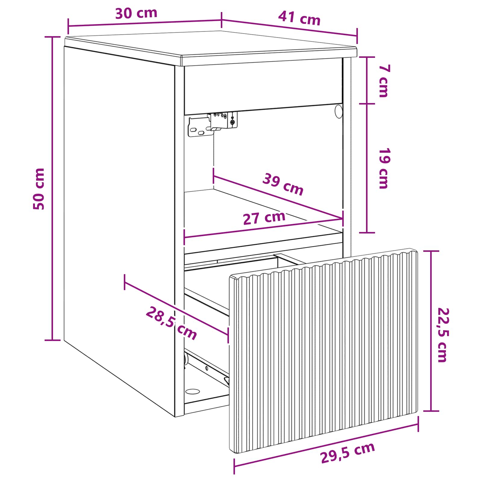 Badezimmerschrank Altholz 30 x 41 x 50 cm Holzwerkstoff