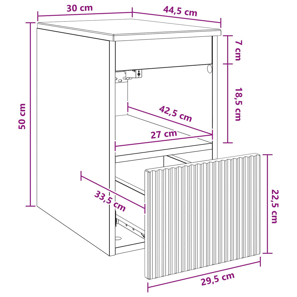 Badezimmerschrank Weiß 30 x 44,5 x 50 cm Holzwerkstoff