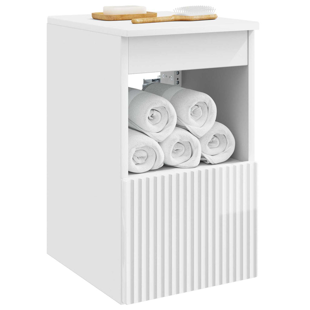 Badezimmerschrank Hochglanz Weiß 30 x 44,5 x 50 cm