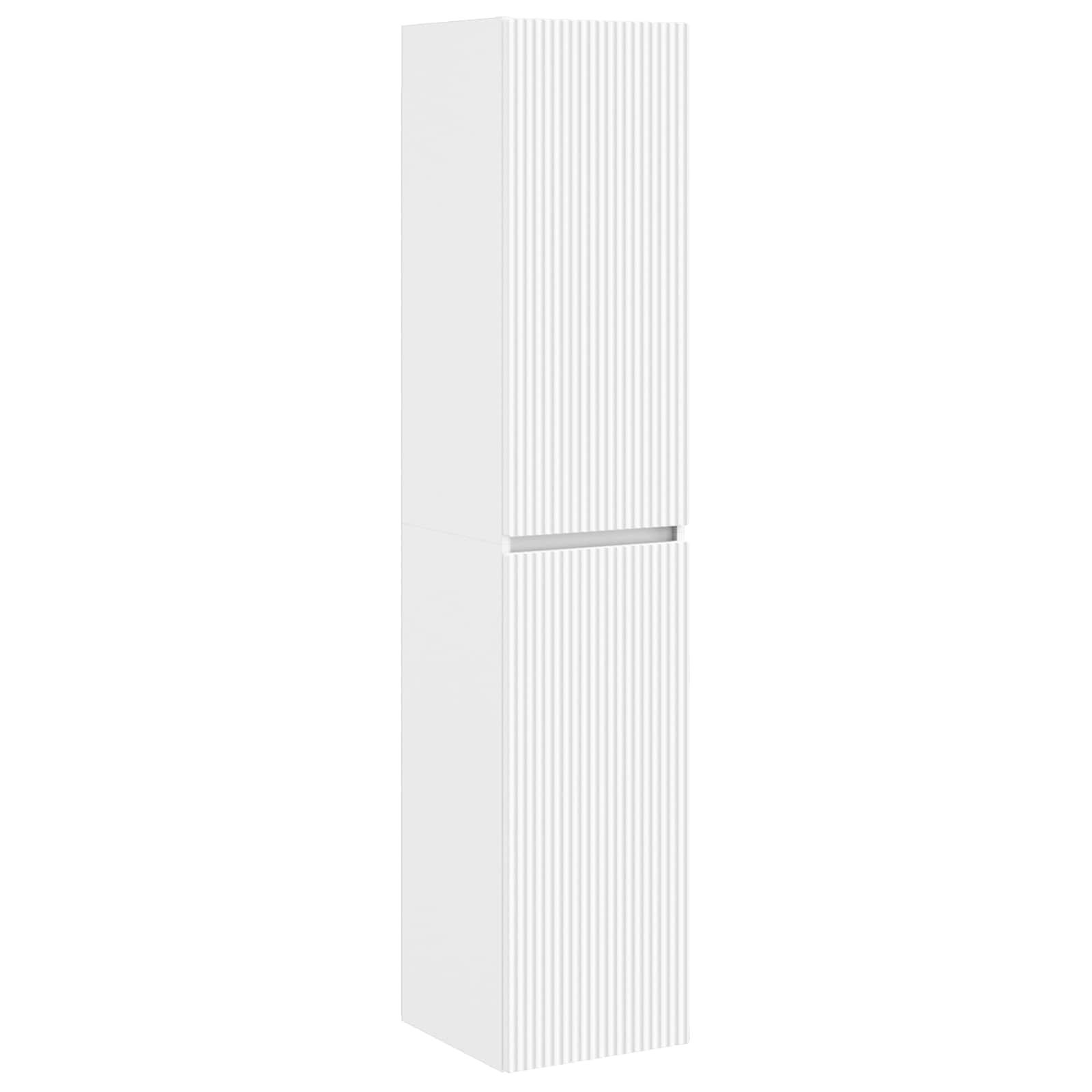 Wandmontierter Badezimmerschrank Weiß 33 x 34,5 x 160 cm