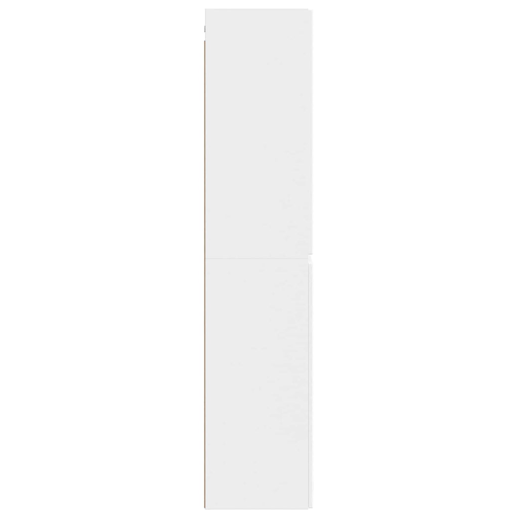 Wandmontierter Badezimmerschrank Weiß 33 x 34,5 x 160 cm