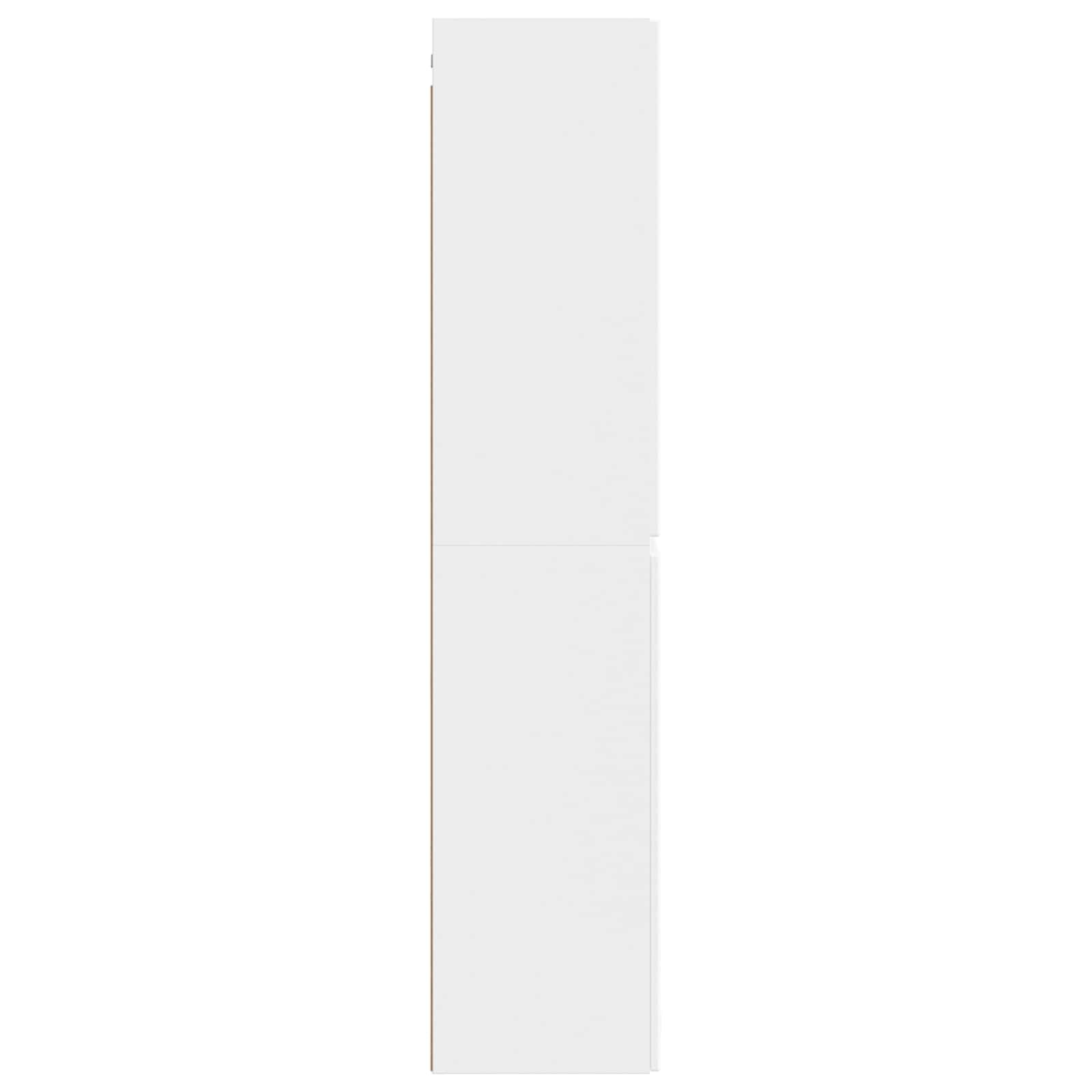 Wandmontierter Badezimmerschrank Weiß 33 x 34,5 x 160 cm