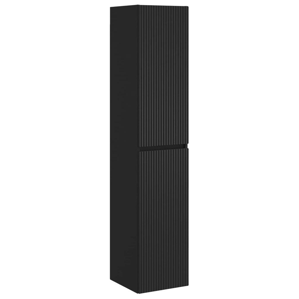 Wandmontierter Badezimmerschrank Schwarz 33 x 34,5 x 160 cm