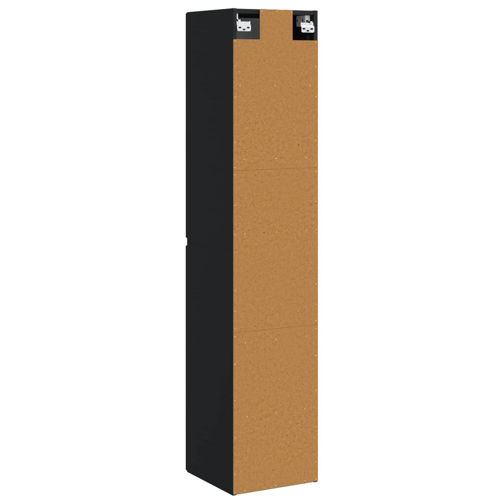 Wandmontierter Badezimmerschrank Schwarz 33 x 34,5 x 160 cm