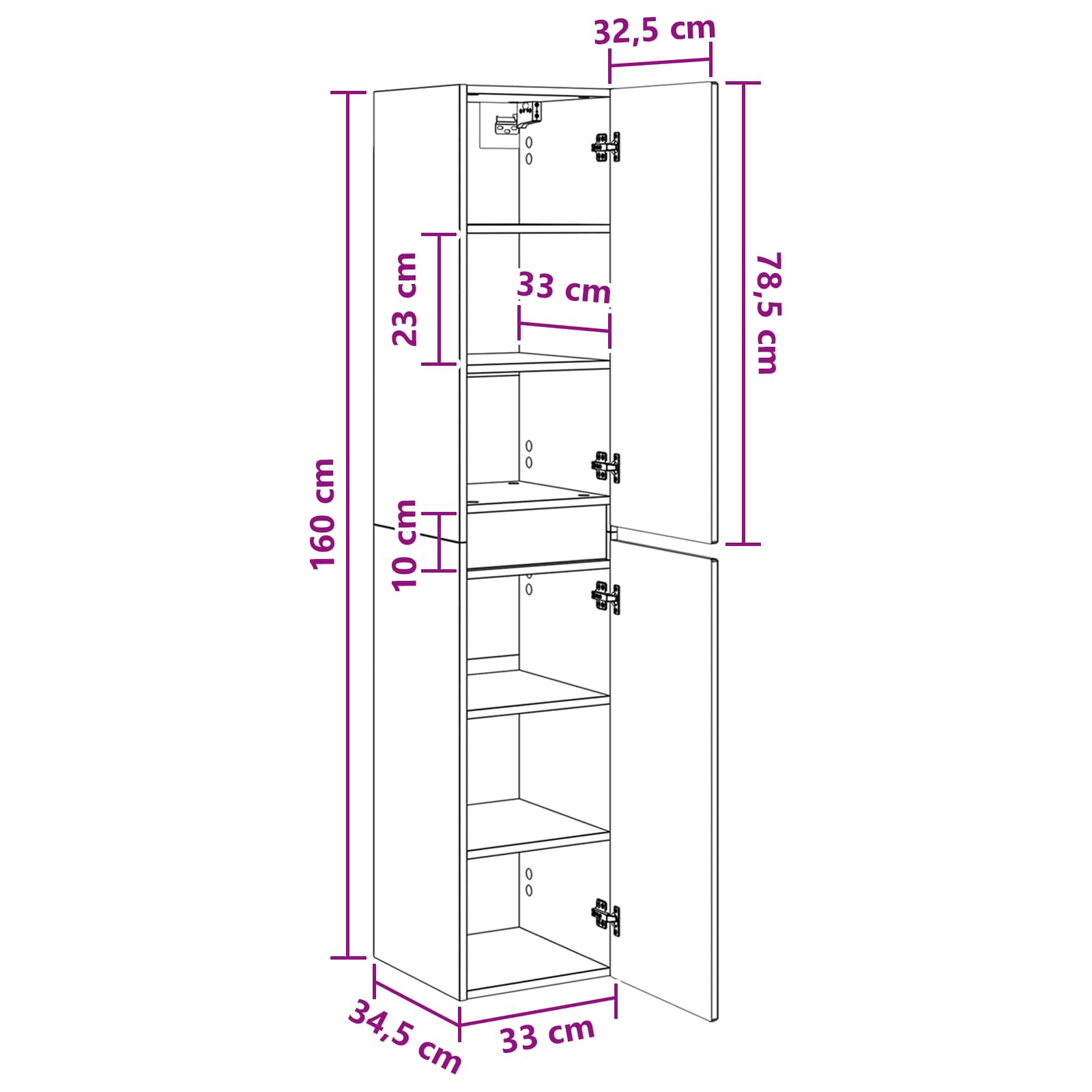 Wandmontierter Badezimmerschrank Sonoma-Eiche