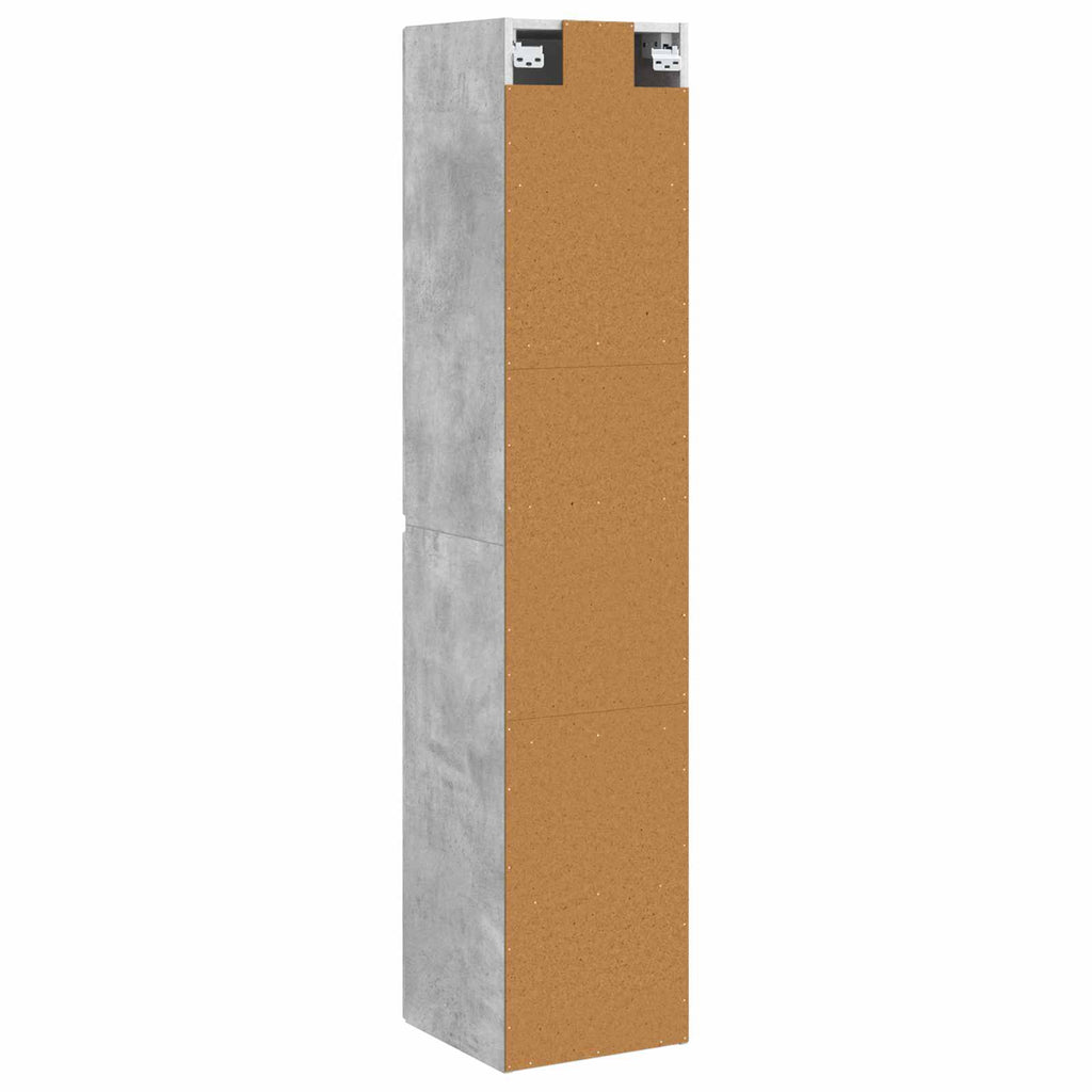 Wandmontierter Badezimmerschrank Betongrau 33 x 34,5 x 160 cm