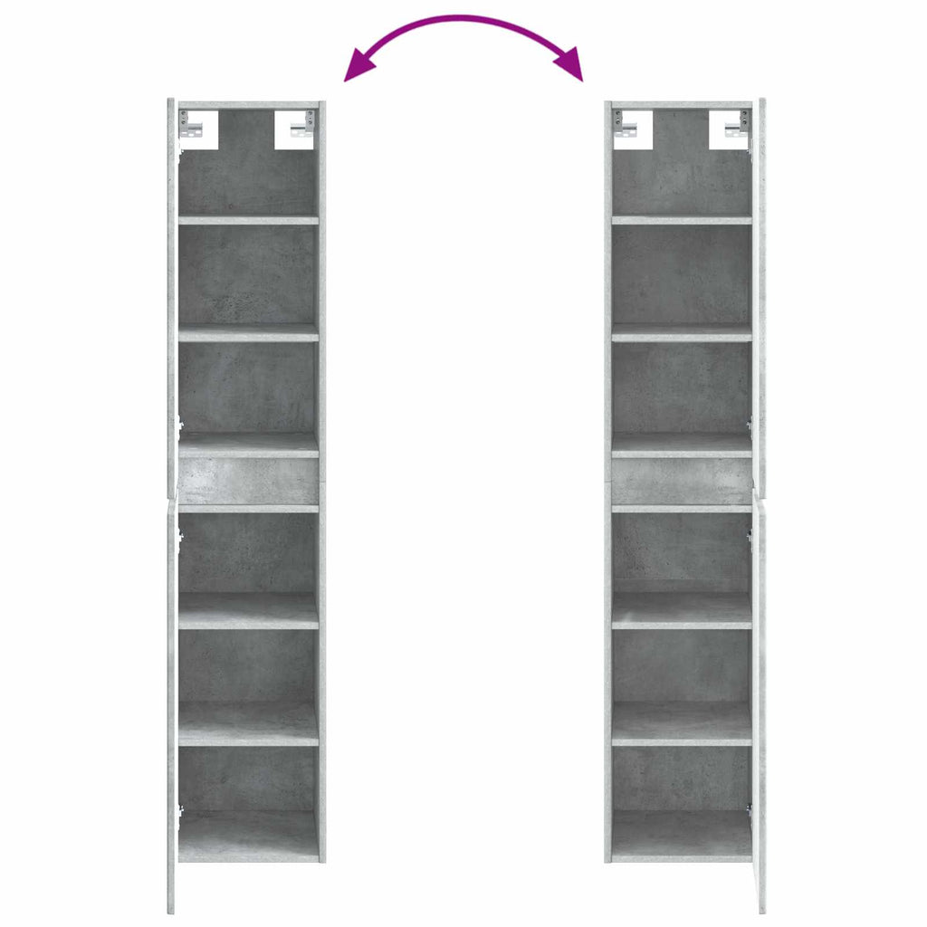 Wandmontierter Badezimmerschrank Betongrau 33 x 34,5 x 160 cm