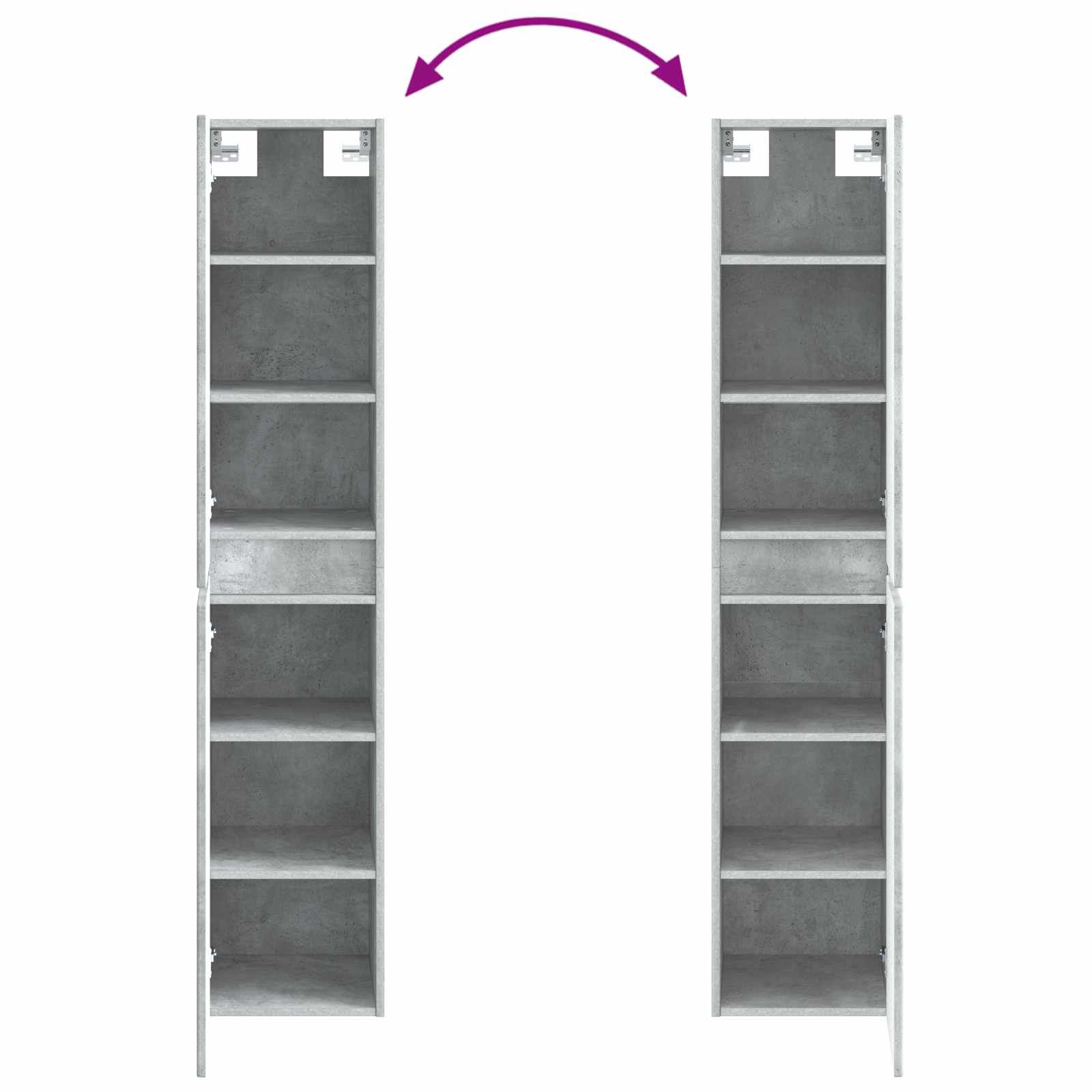 Wandmontierter Badezimmerschrank Betongrau 33 x 34,5 x 160 cm