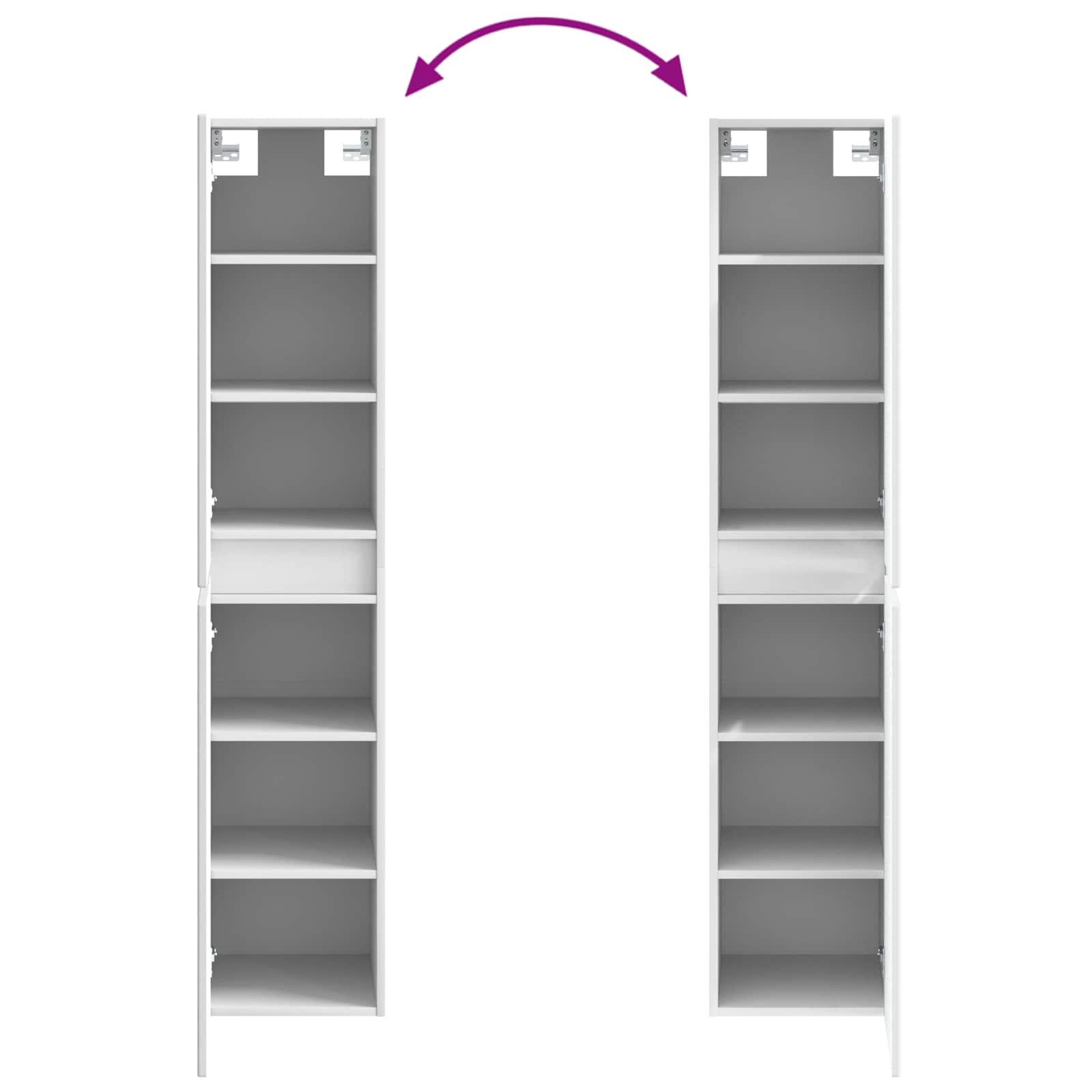 Wandmontierter Badezimmerschrank Hochglanz Weiß