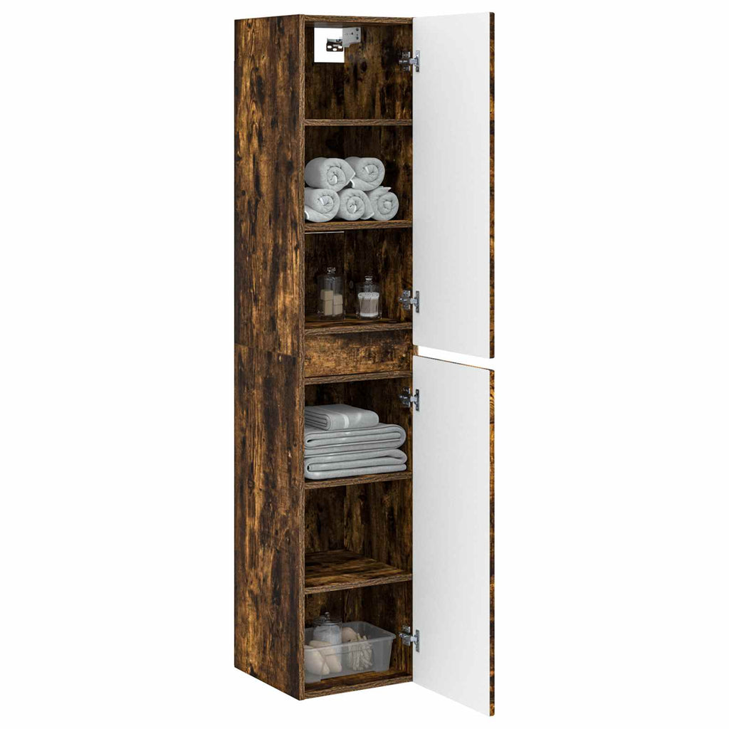Wandmontierter Badezimmerschrank Geräucherte Eiche