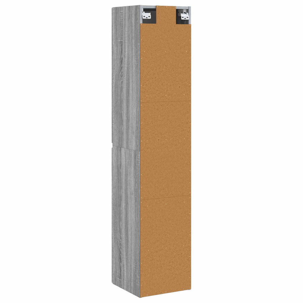 Wandmontierter Badezimmerschrank Grau Sonoma 33 x 34,5 x 160 cm
