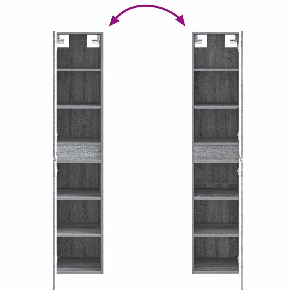 Wandmontierter Badezimmerschrank Grau Sonoma 33 x 34,5 x 160 cm