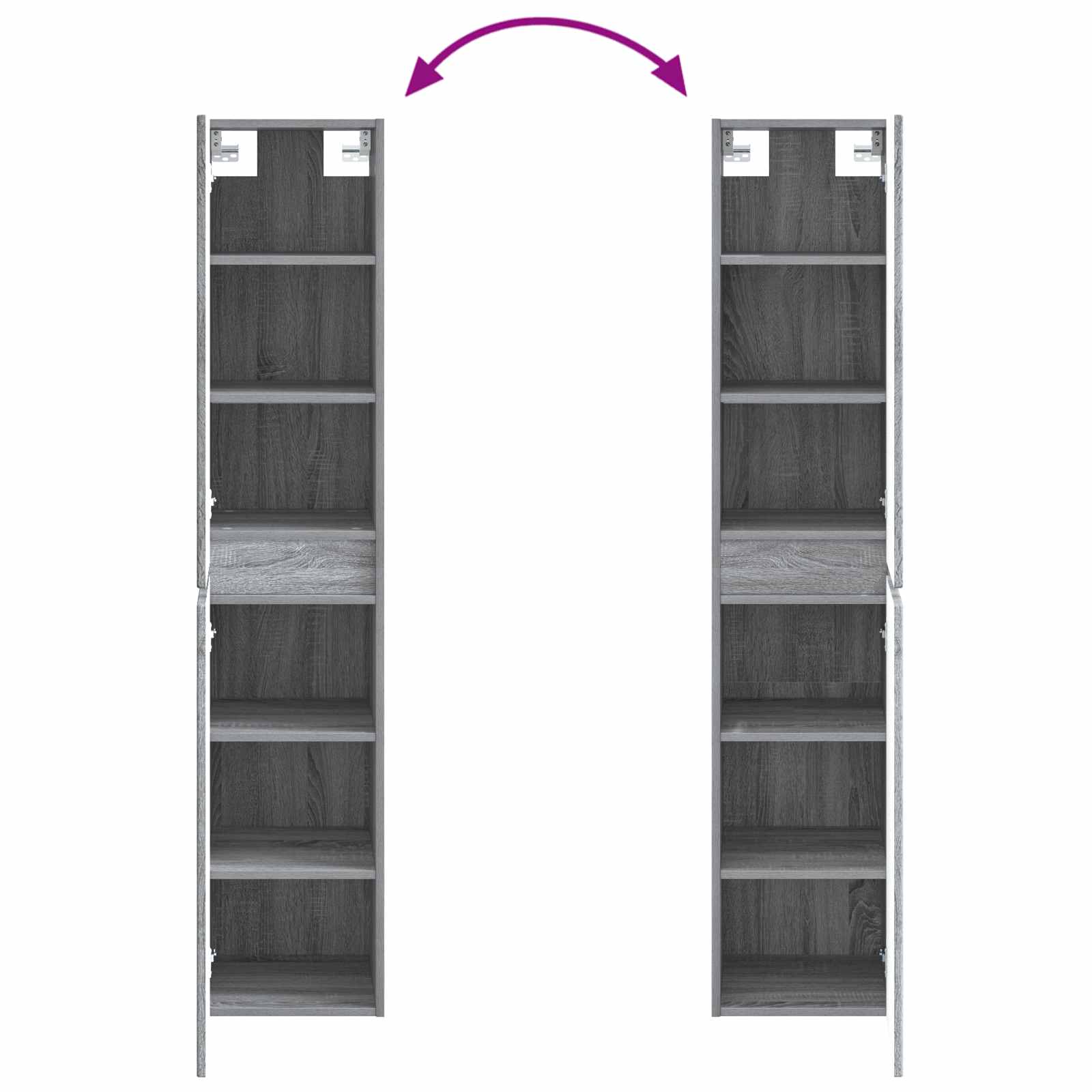 Wandmontierter Badezimmerschrank Grau Sonoma 33 x 34,5 x 160 cm