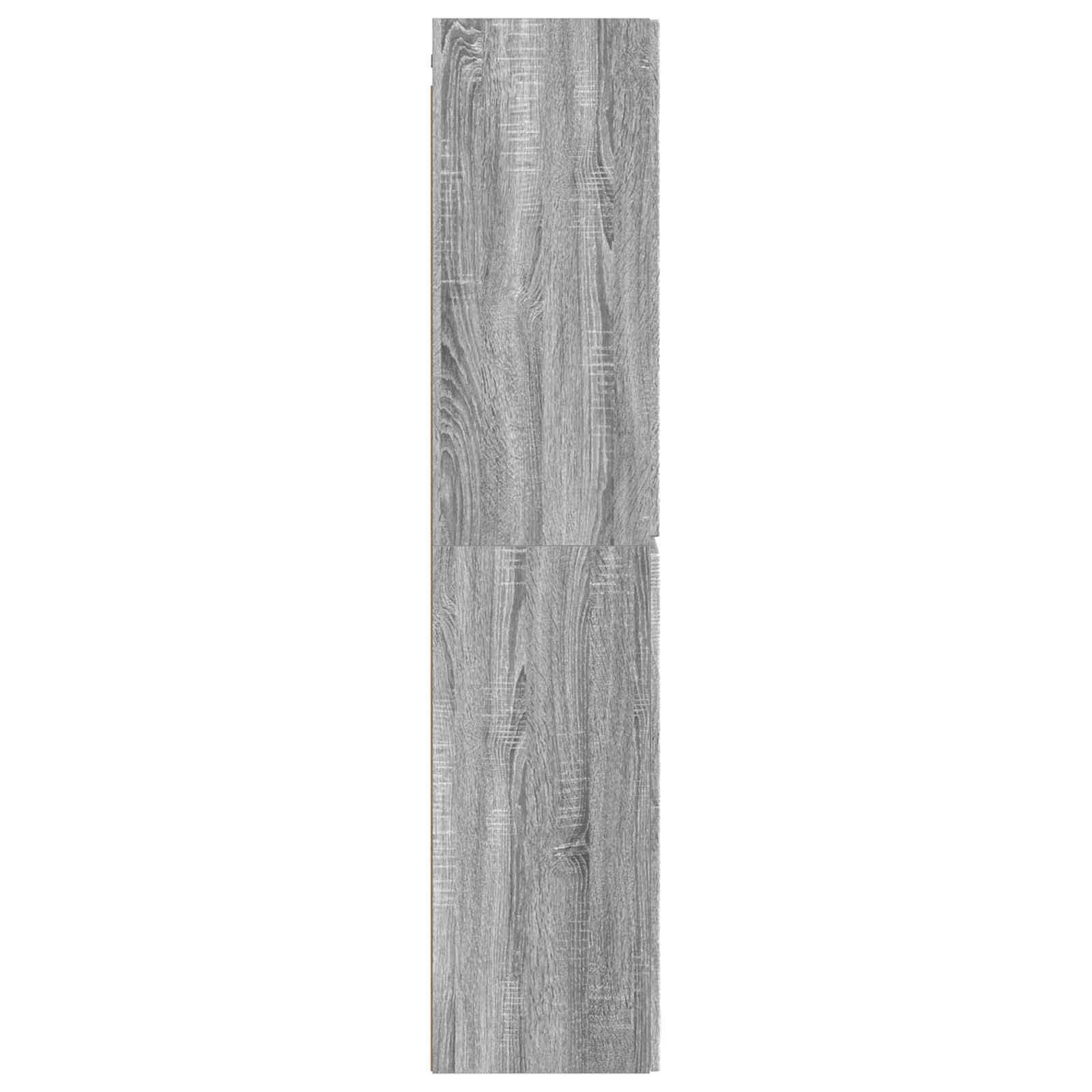 Wandmontierter Badezimmerschrank Grau Sonoma 33 x 34,5 x 160 cm