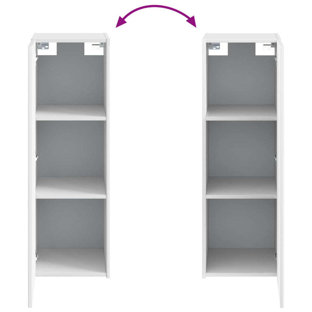 Wandmontierter Badezimmerschrank Weiß 33 x 34,5 x 100 cm