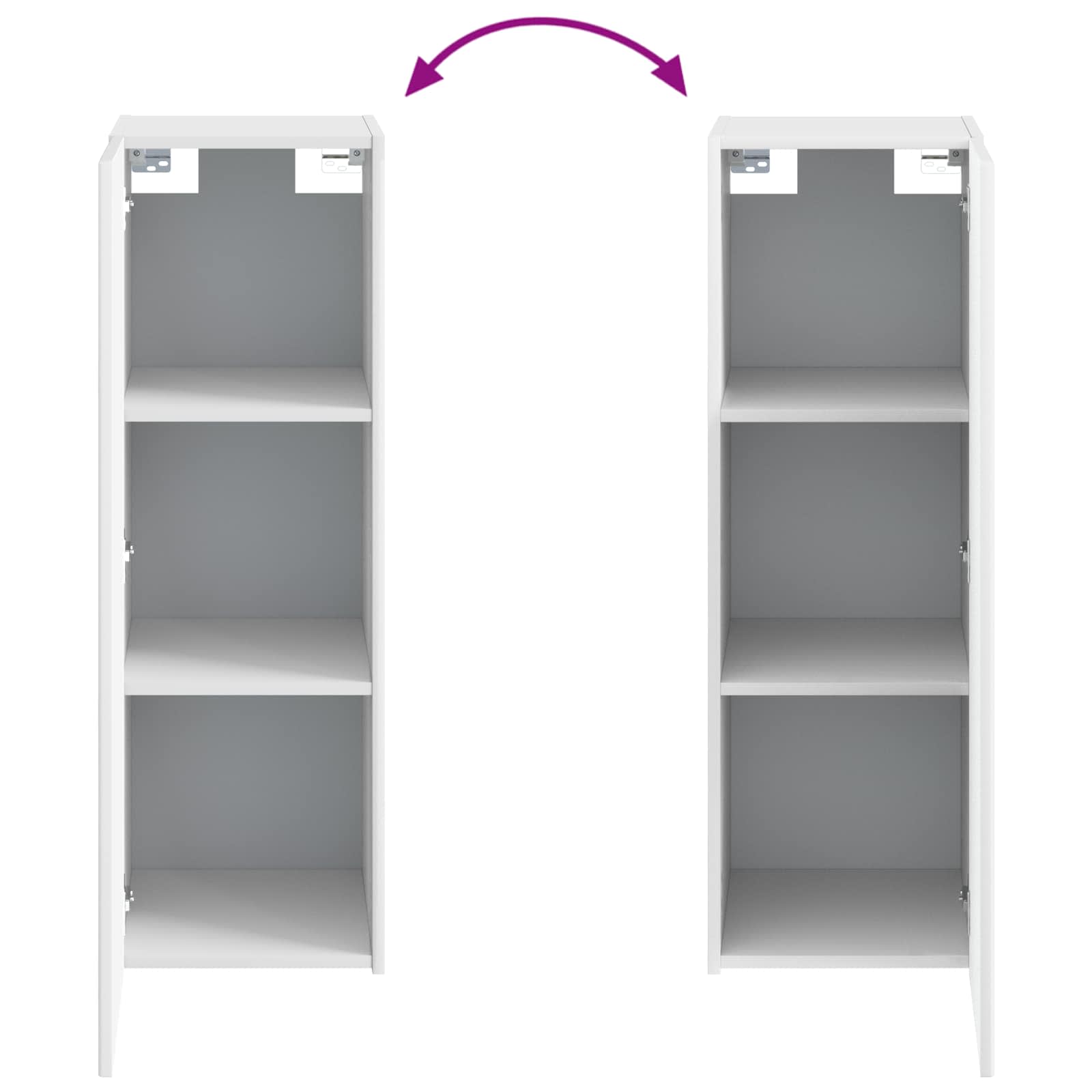 Wandmontierter Badezimmerschrank Weiß 33 x 34,5 x 100 cm