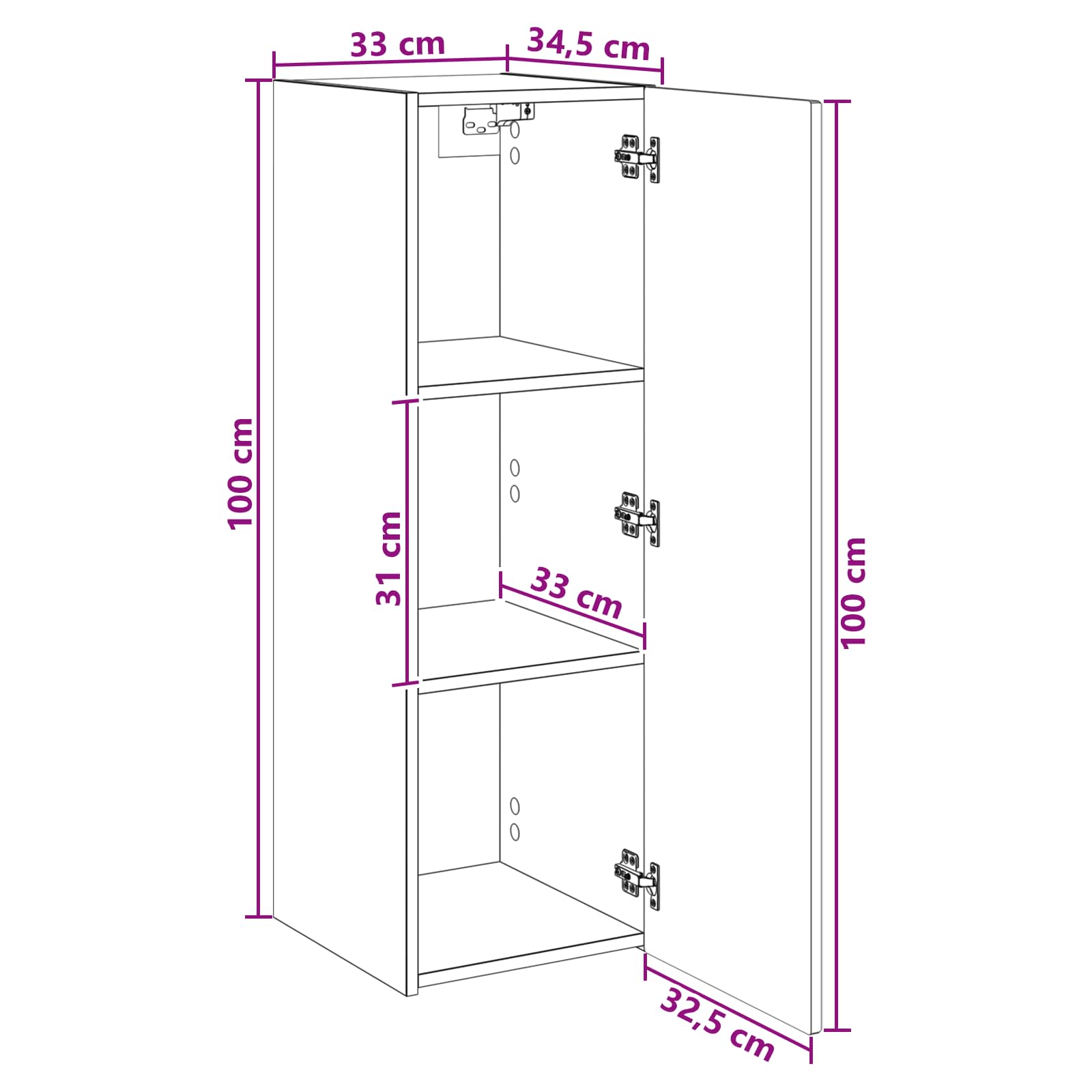 Wandmontierter Badezimmerschrank Sonoma-Eiche
