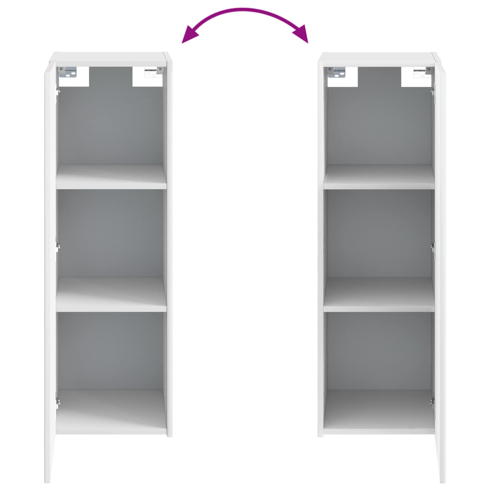 Wandmontierter Badezimmerschrank Hochglanz Weiß